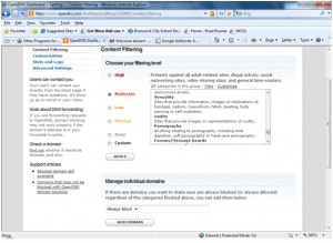 Open DNS Content Filter Block Websites by Category